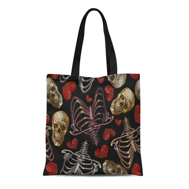 Human Body Bone Structure Tote Canvas Bag Shopping Satchel Casual Handbag 